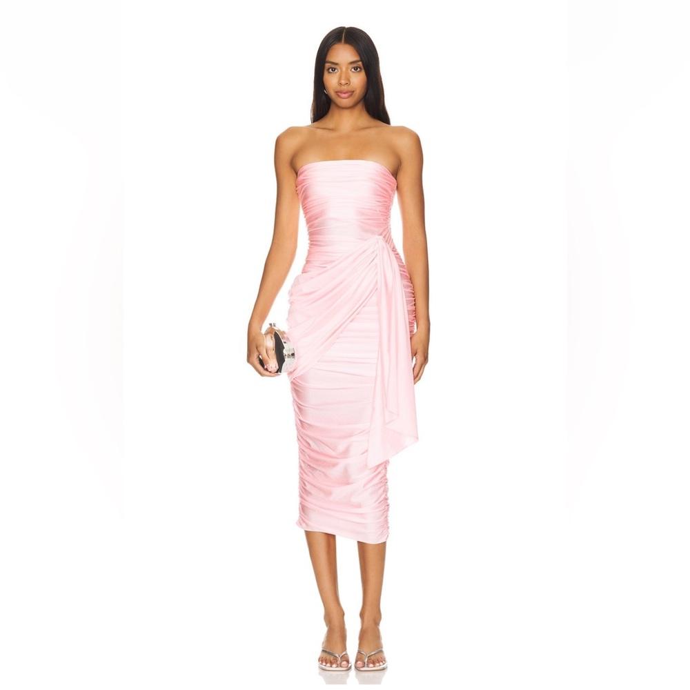 Amanda Uprichard Anja Midi Dress in Flamingo size S